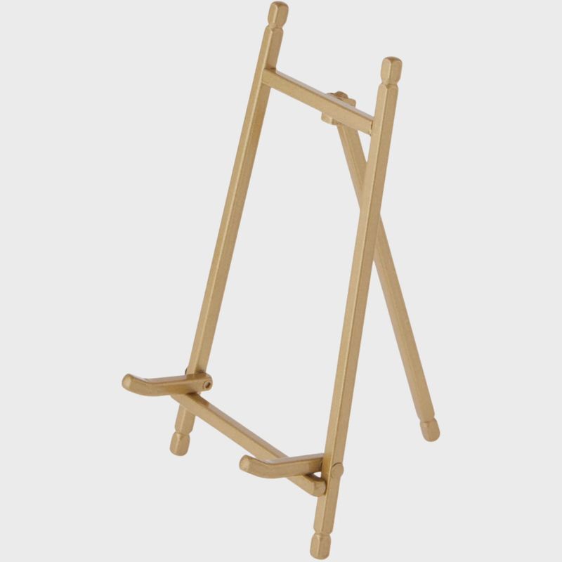 Satin Gold Metal Easel – 7" Display Stand