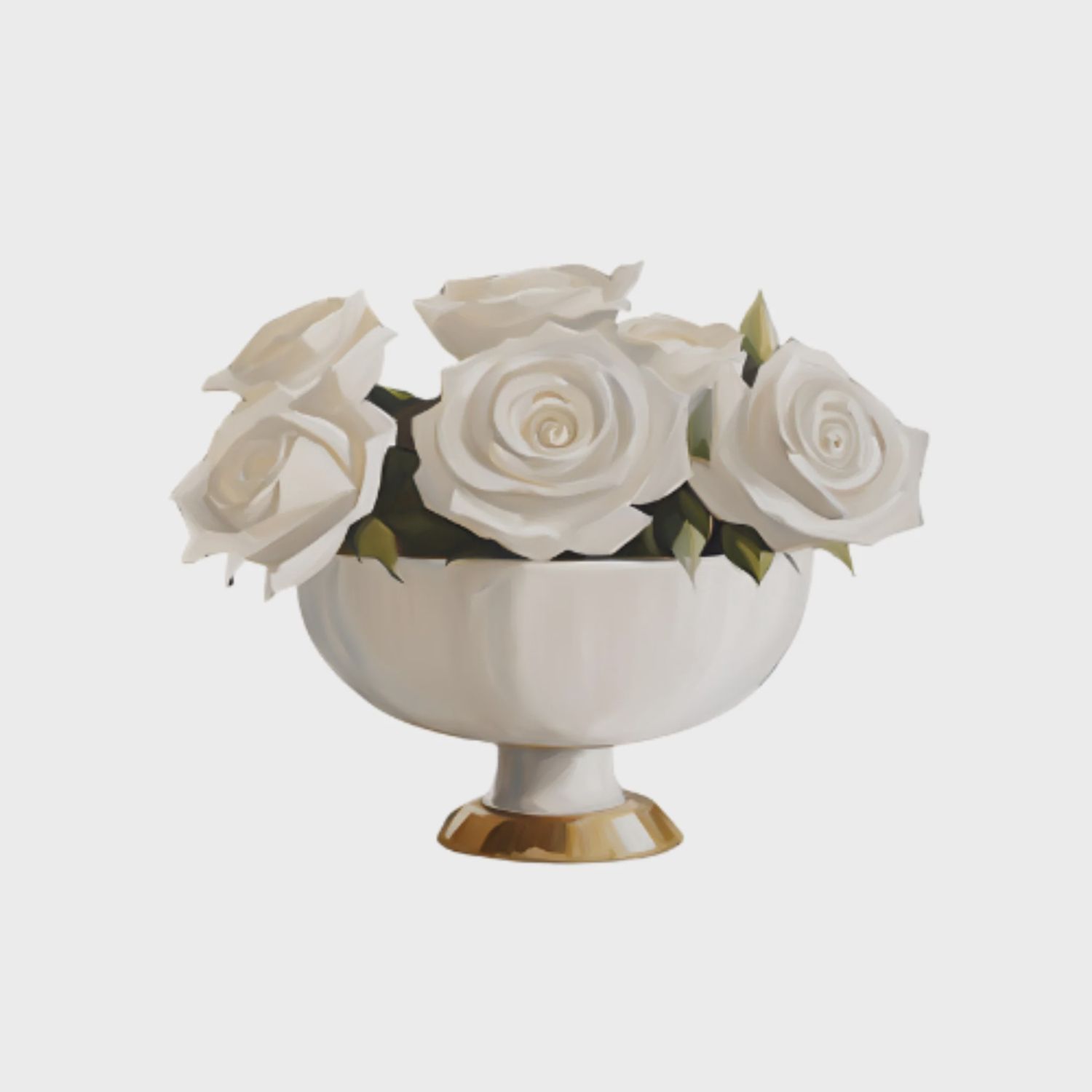Acrylic Napkin Weight | White Roses