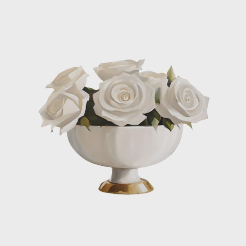 Acrylic Napkin Weight | White Roses