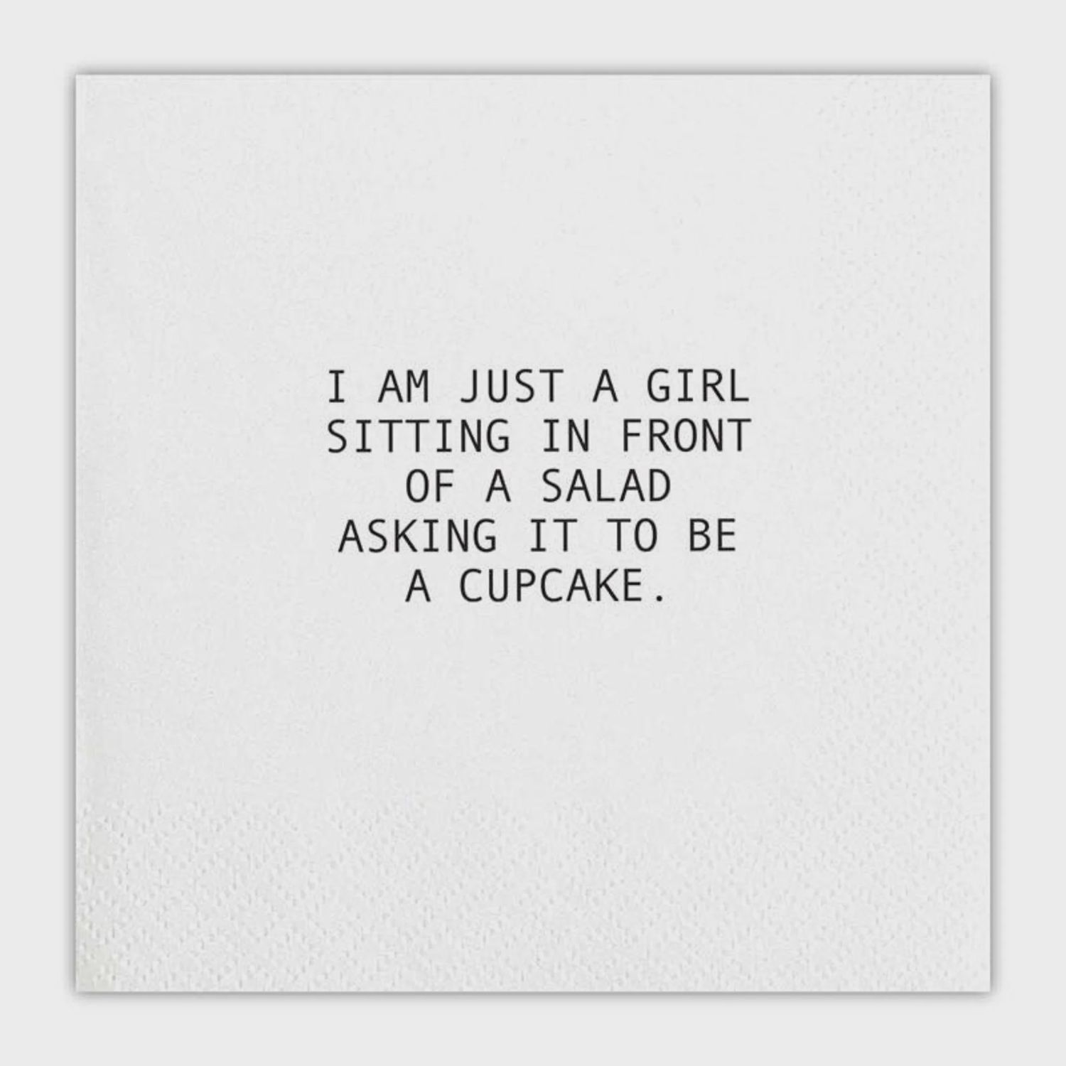 Face to Face Cocktail Napkin | Girl Asks Salad