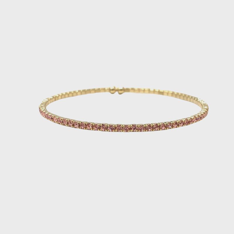 Single Row Bangle | Pink