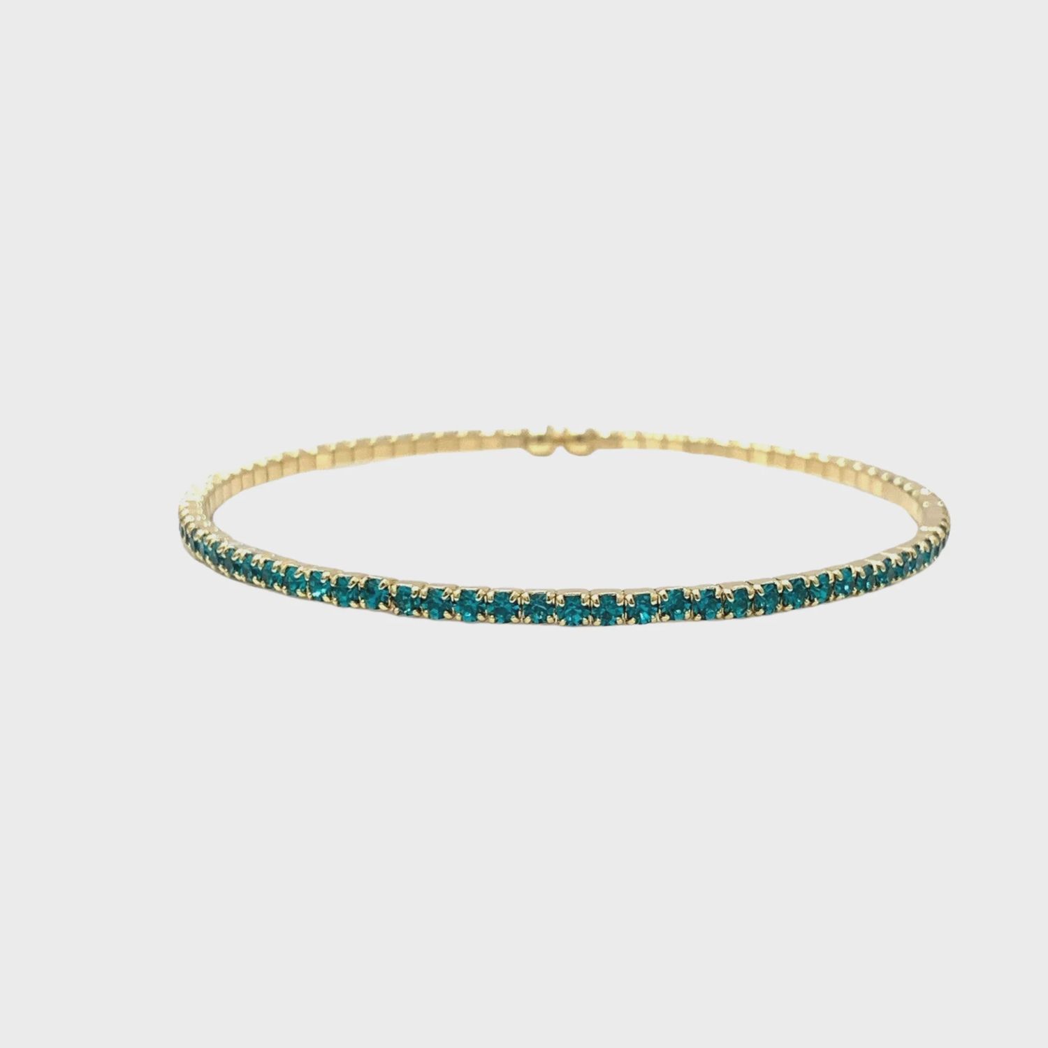 Single Row Bangle | Teal