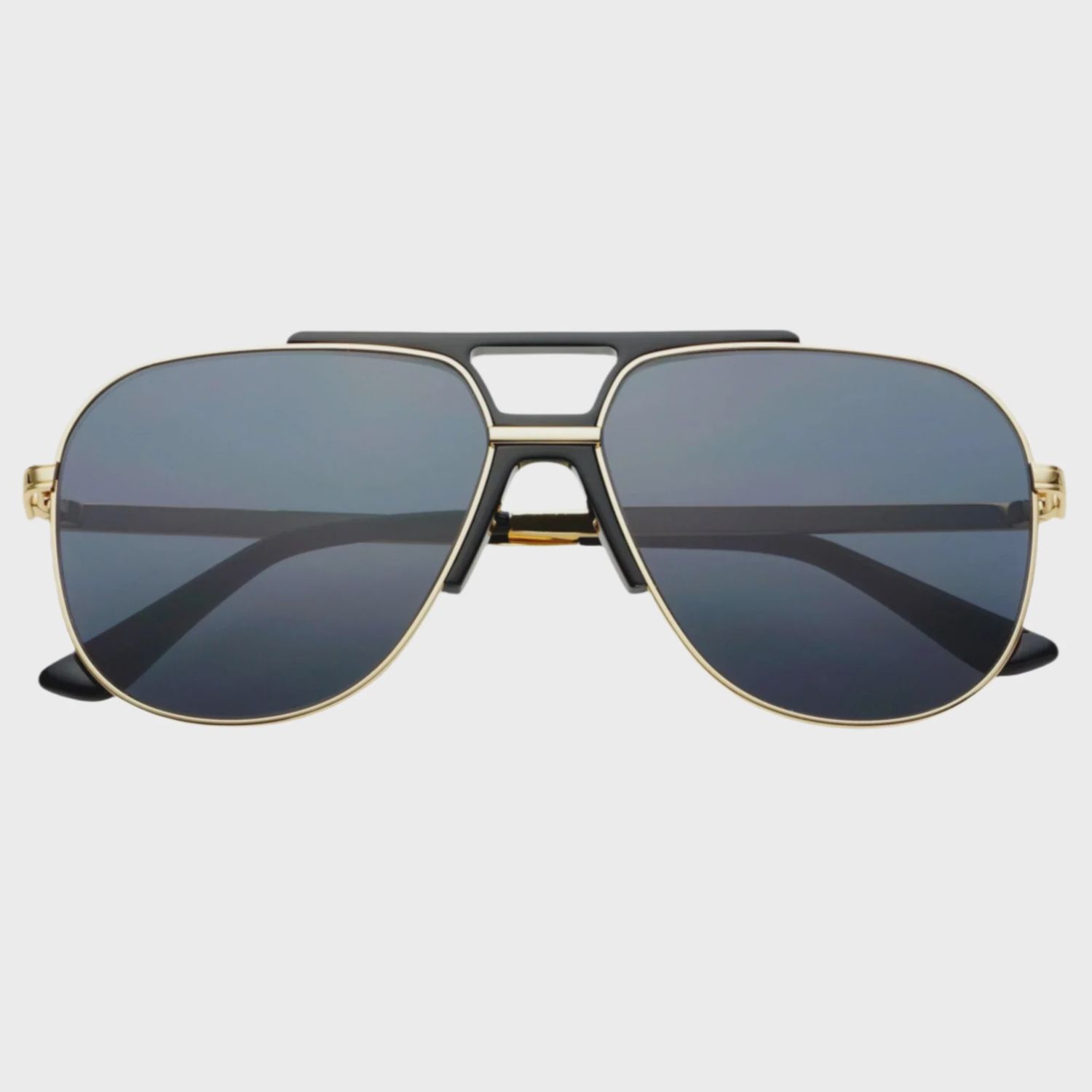 Logan Acetate Aviator Unisex Sunglasses | Black / Gray