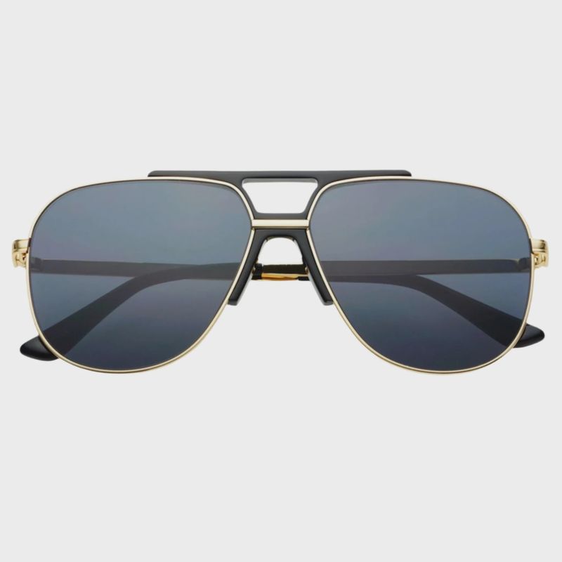 Logan Acetate Aviator Unisex Sunglasses | Black / Gray