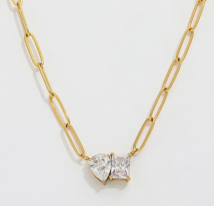 Moi et Toi Necklace Pendant. Stainless Steel paperclip