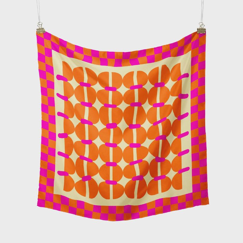 Pink Mimosa Satin Scarf