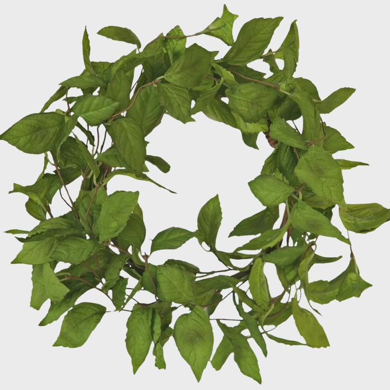 Leaf Wreath Candle Ring | Spring Green