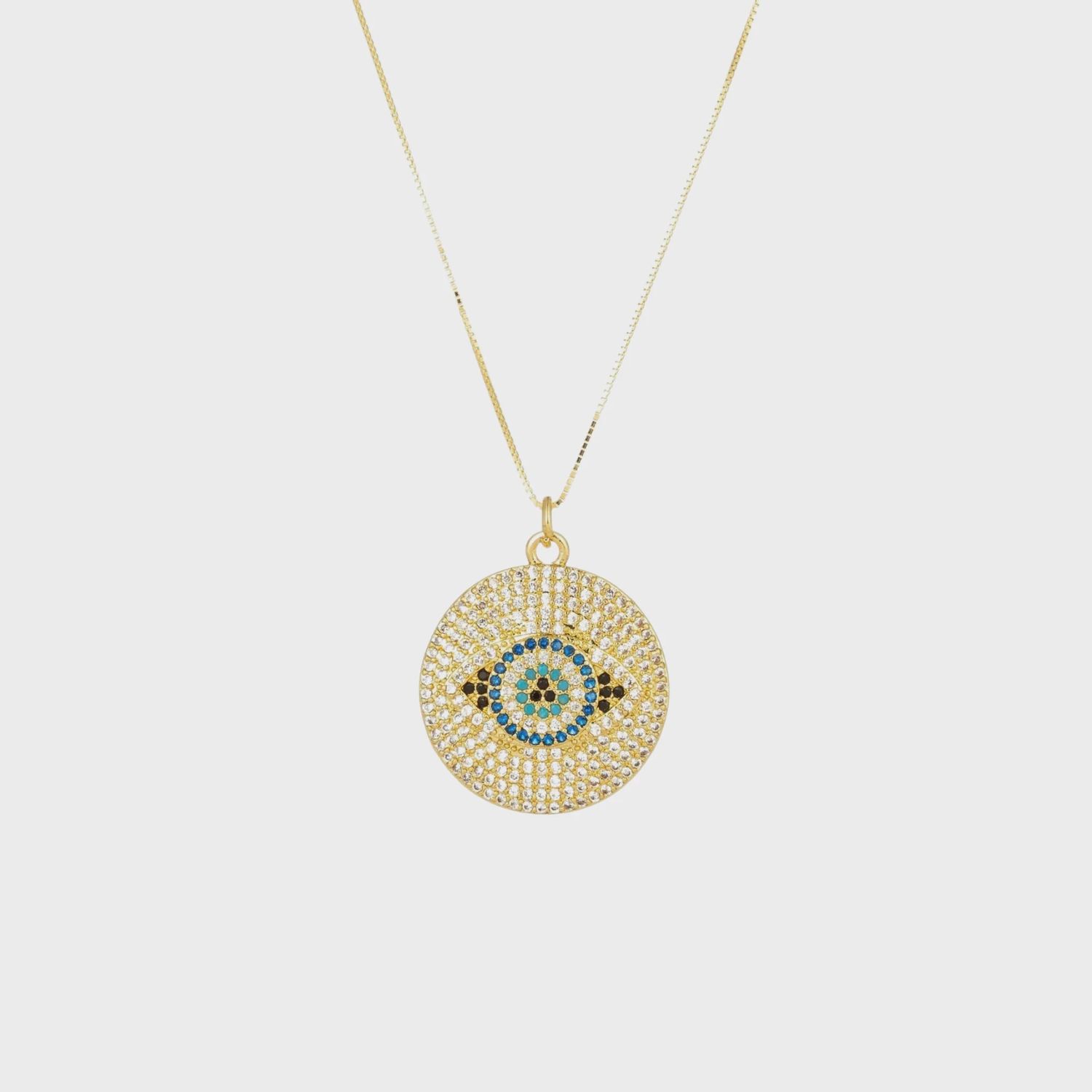 Evil Eye 14K Gold Charm Necklace