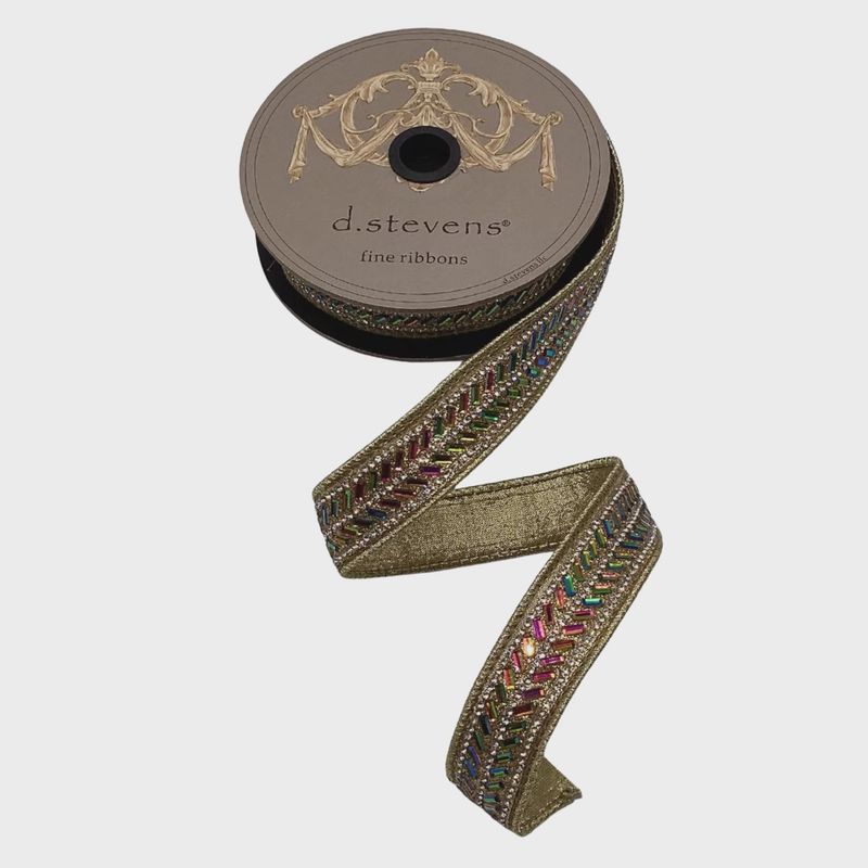 1.5&quot; Rainbow Jewel Chevron Ribbon | 10 Yards