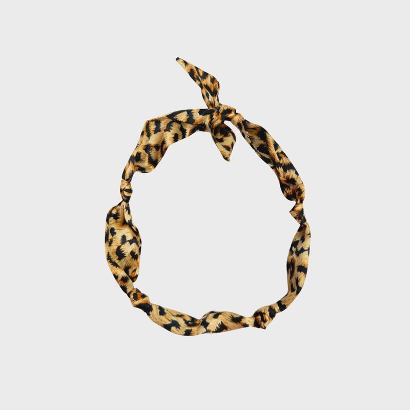 Scarf Bandana for Charm Necklace DIY | Orange Leopard