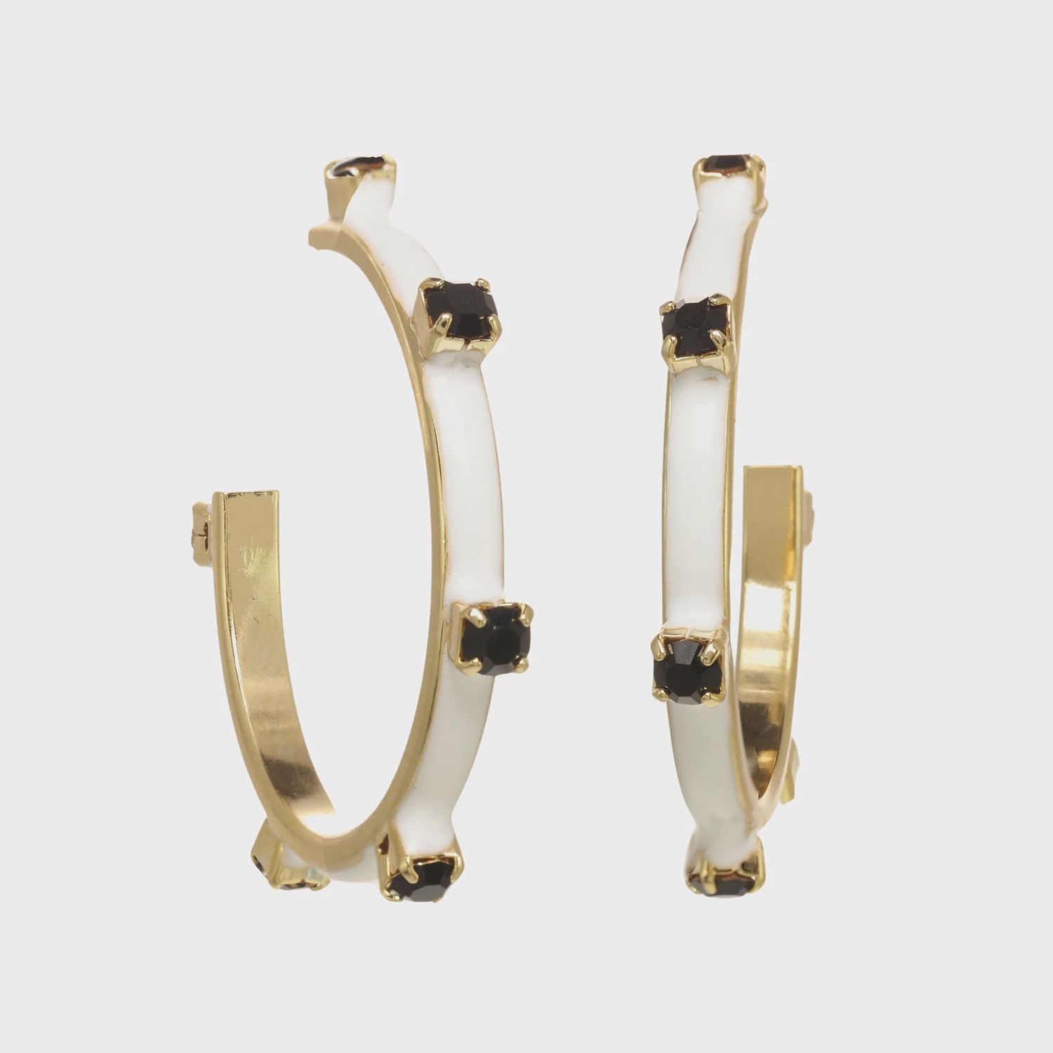 Everly Hoops | White &amp; Black