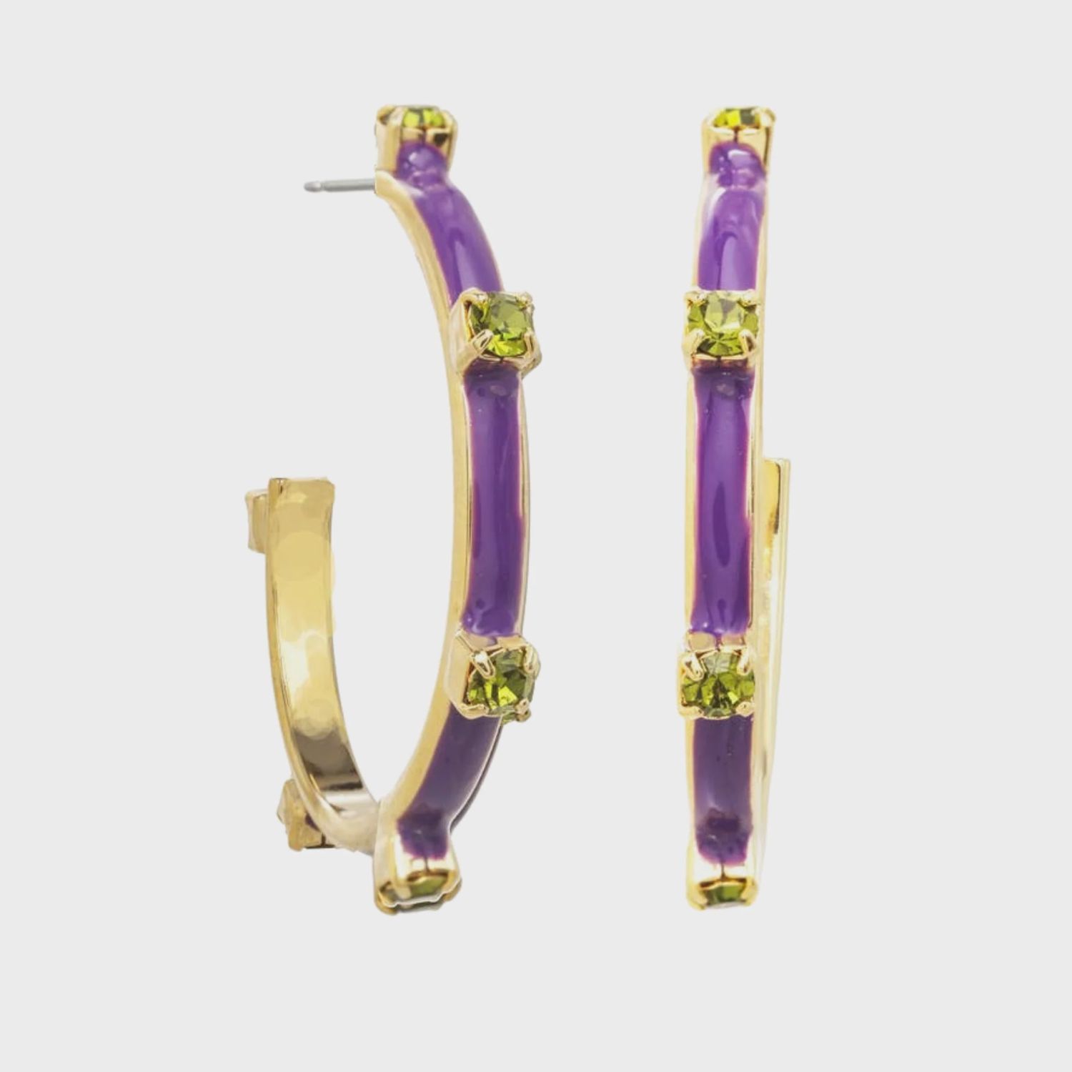 Everly Hoops | Purple &amp; Olivine