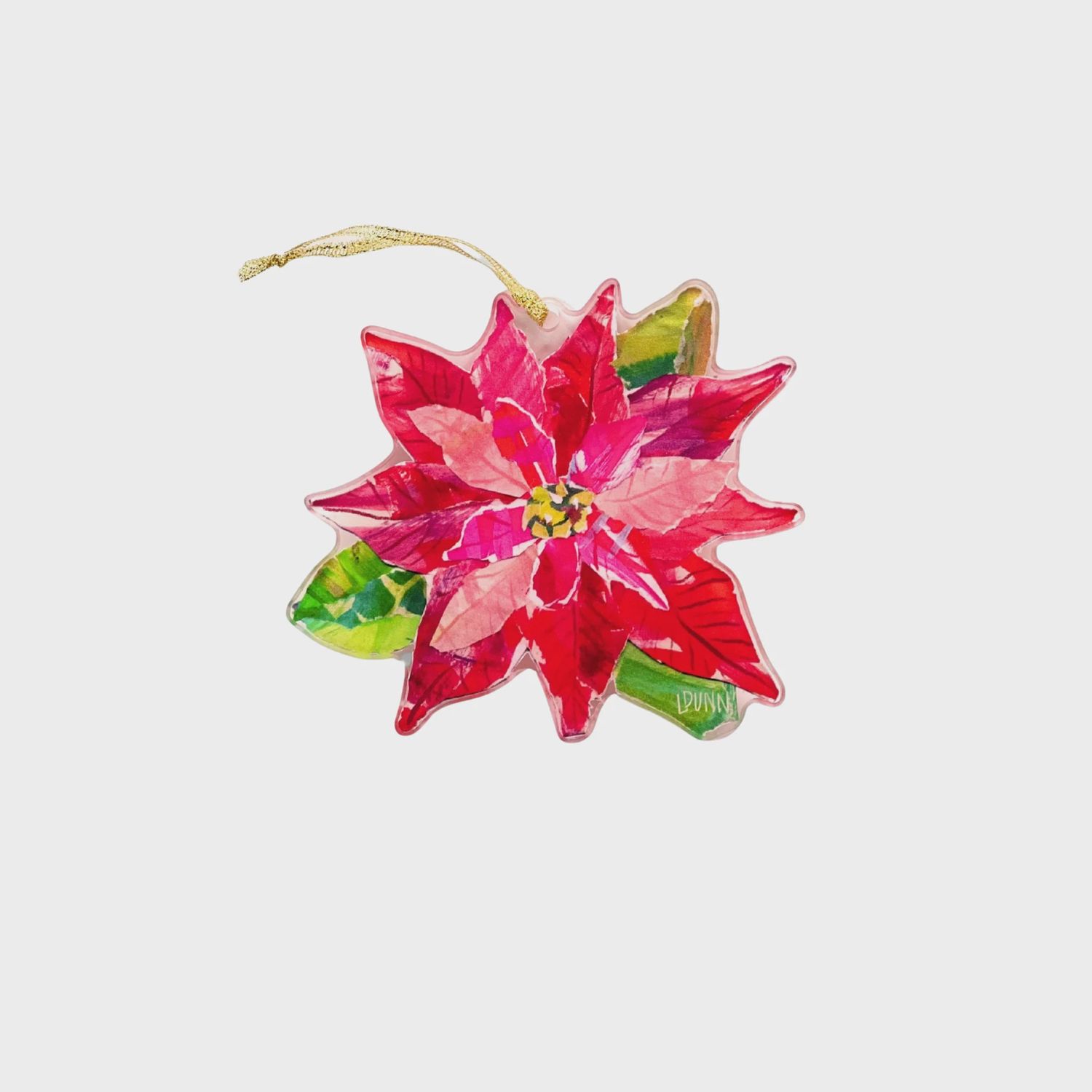 Poinsettia Acrylic Ornament