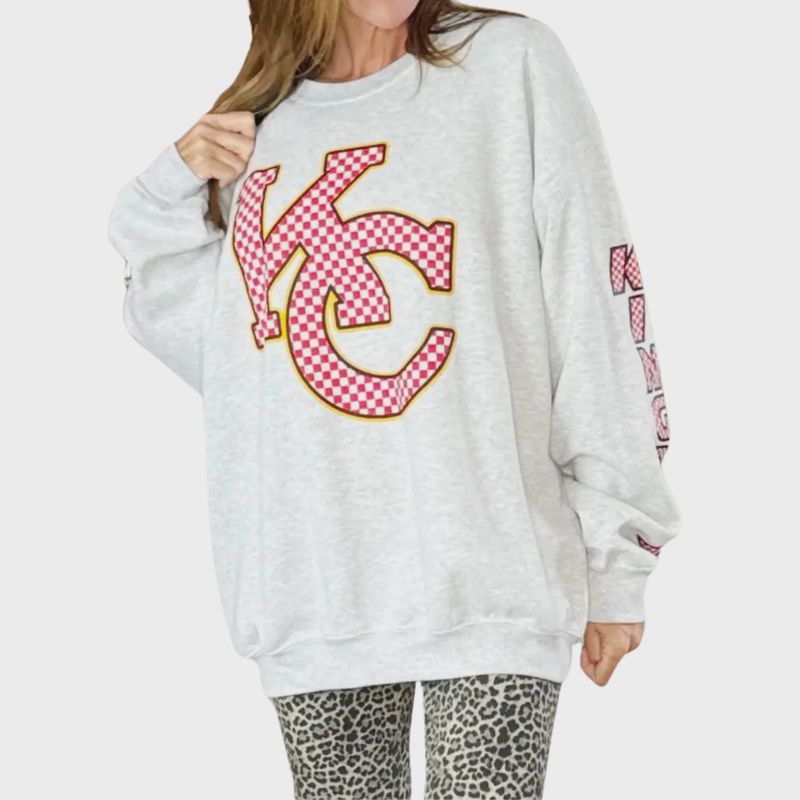 Checkered KC Football Sweatshirt