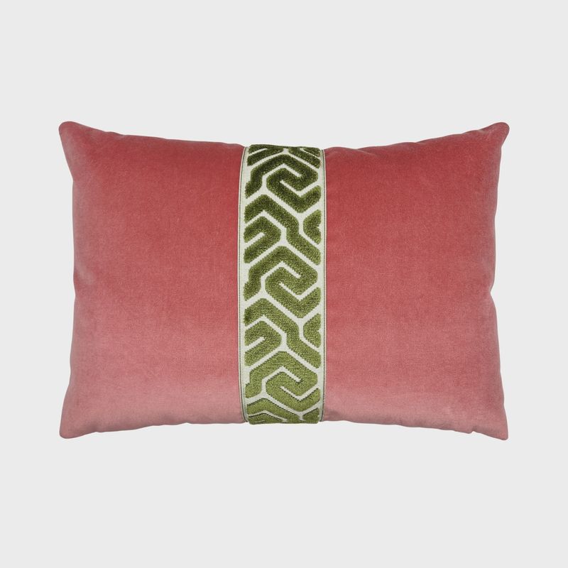 Lennon Pillow | Lemongrass &amp; Coral | 14&quot; x 20&quot;