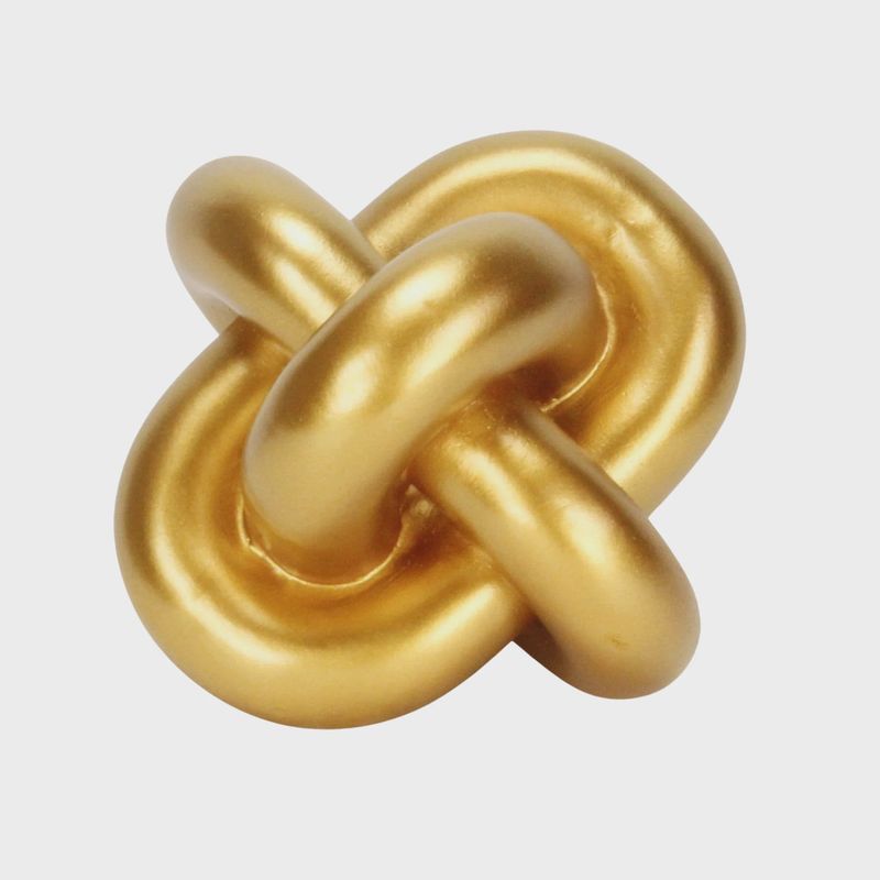 Minyoro Resin Chain Knot Sculpture | Gold
