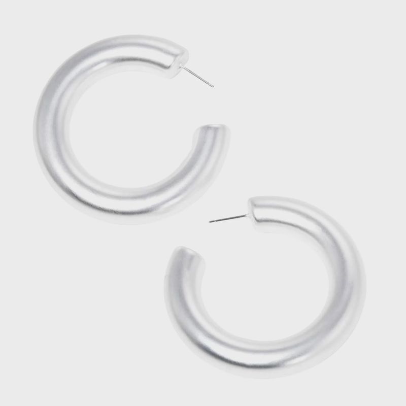 Thick Hoop Earrings | Silver