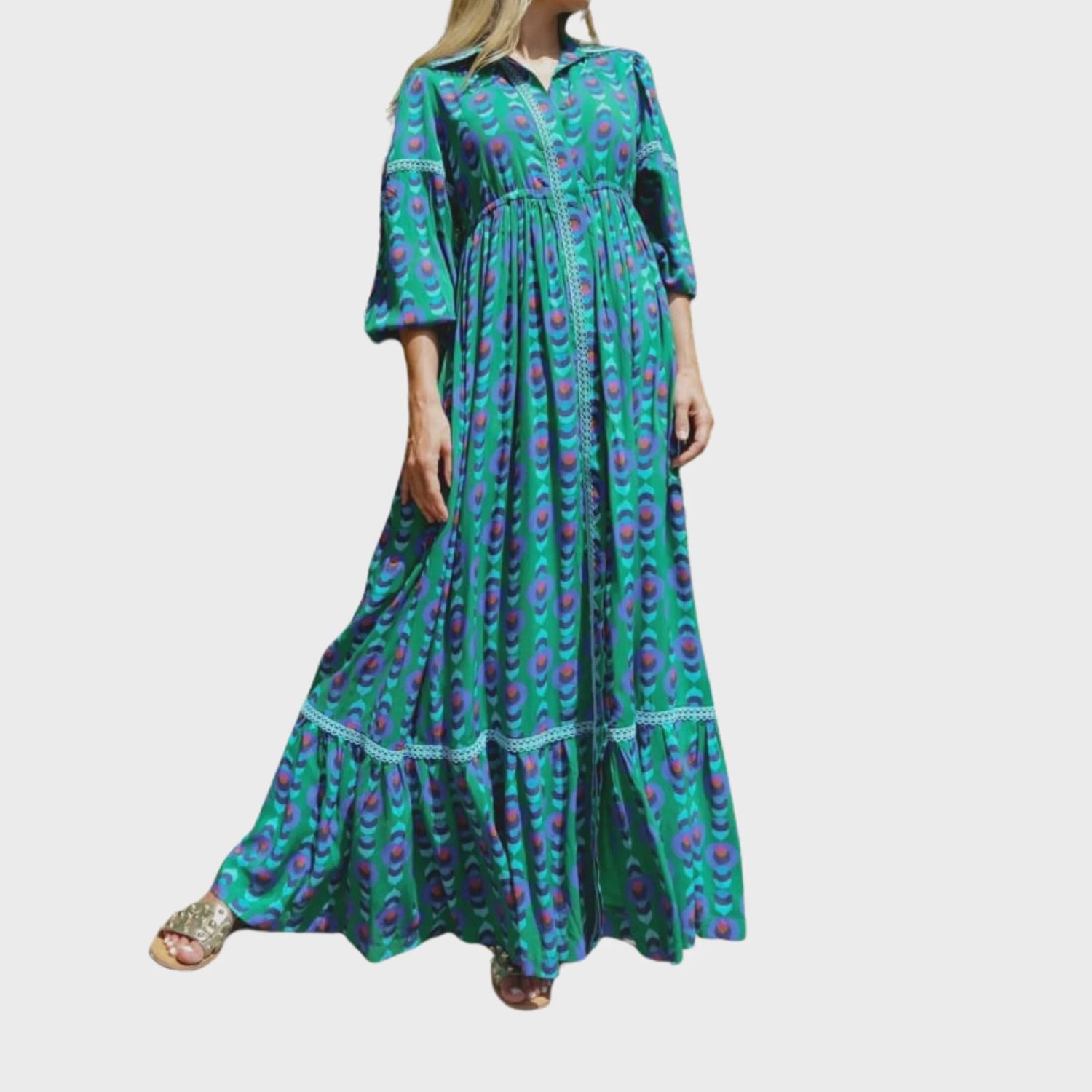 Alexi Maxi Dress | Winter Cobalt Green