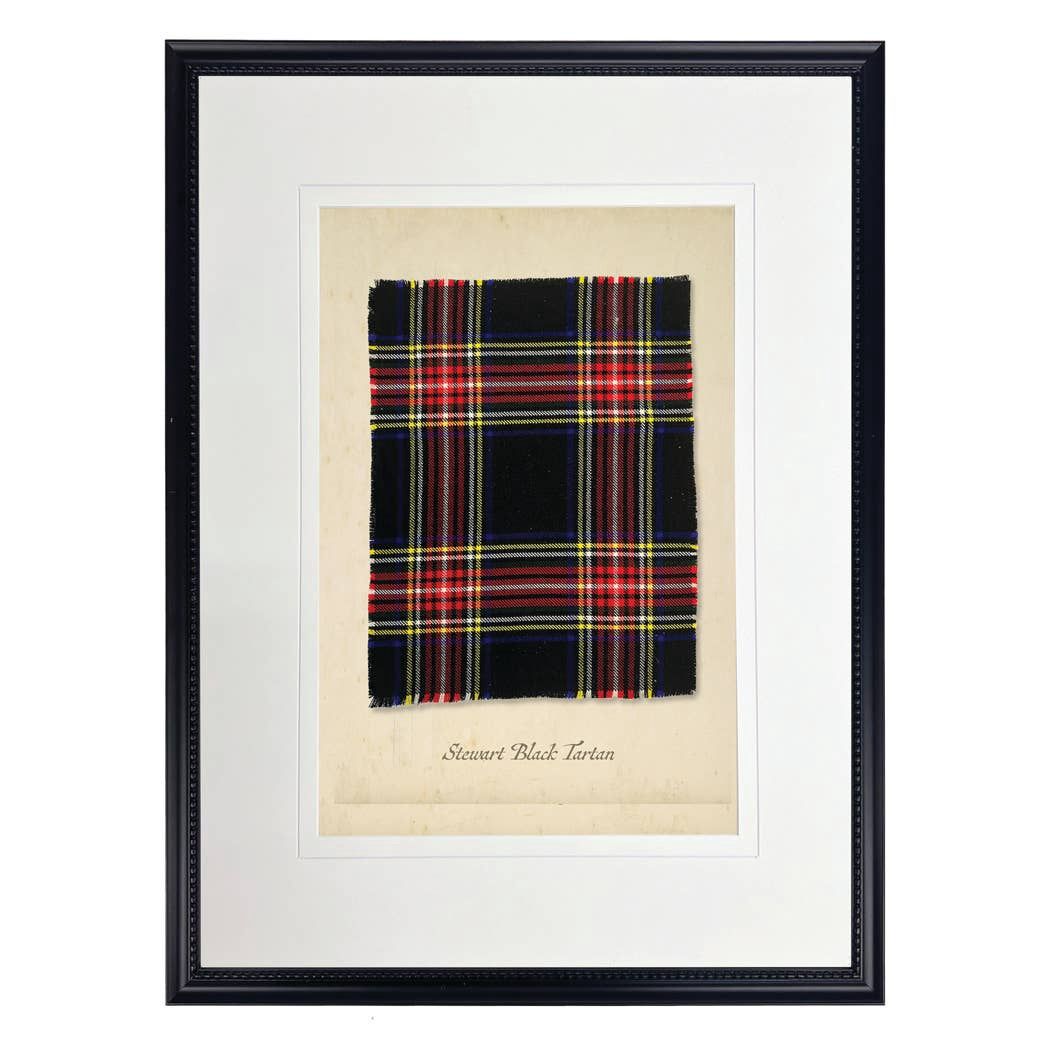 Matted print of the Stewart black tartan plaid II: 8&quot; X 10&quot;