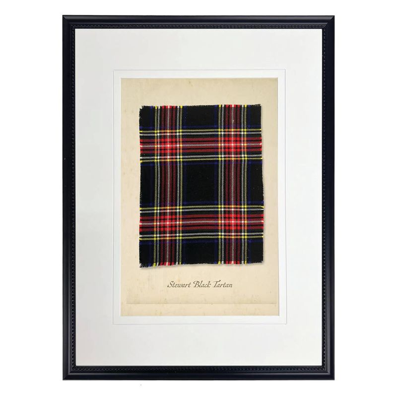 Matted print of the Stewart black tartan plaid II: 8&quot; X 10&quot;