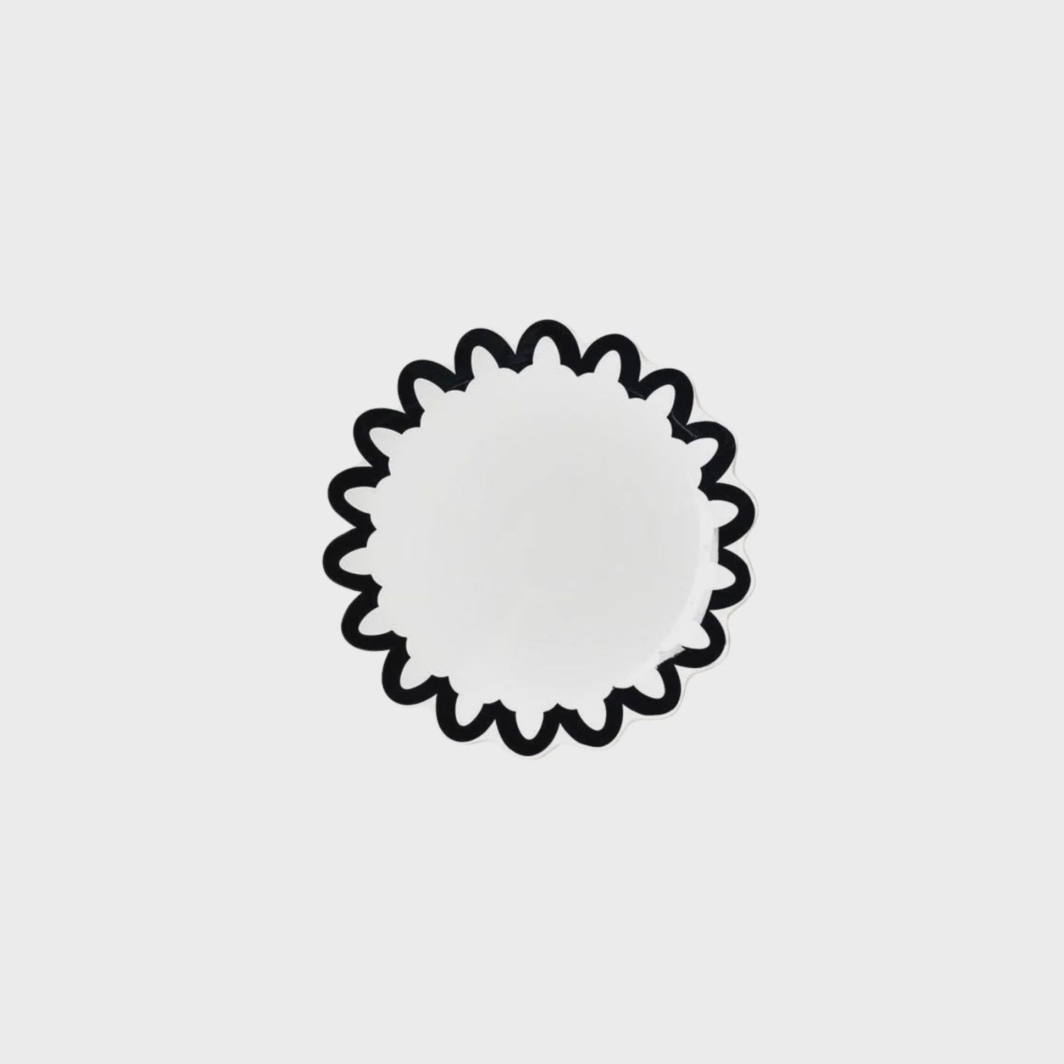 Black Arabesque Trim Scallop Dinner Plate