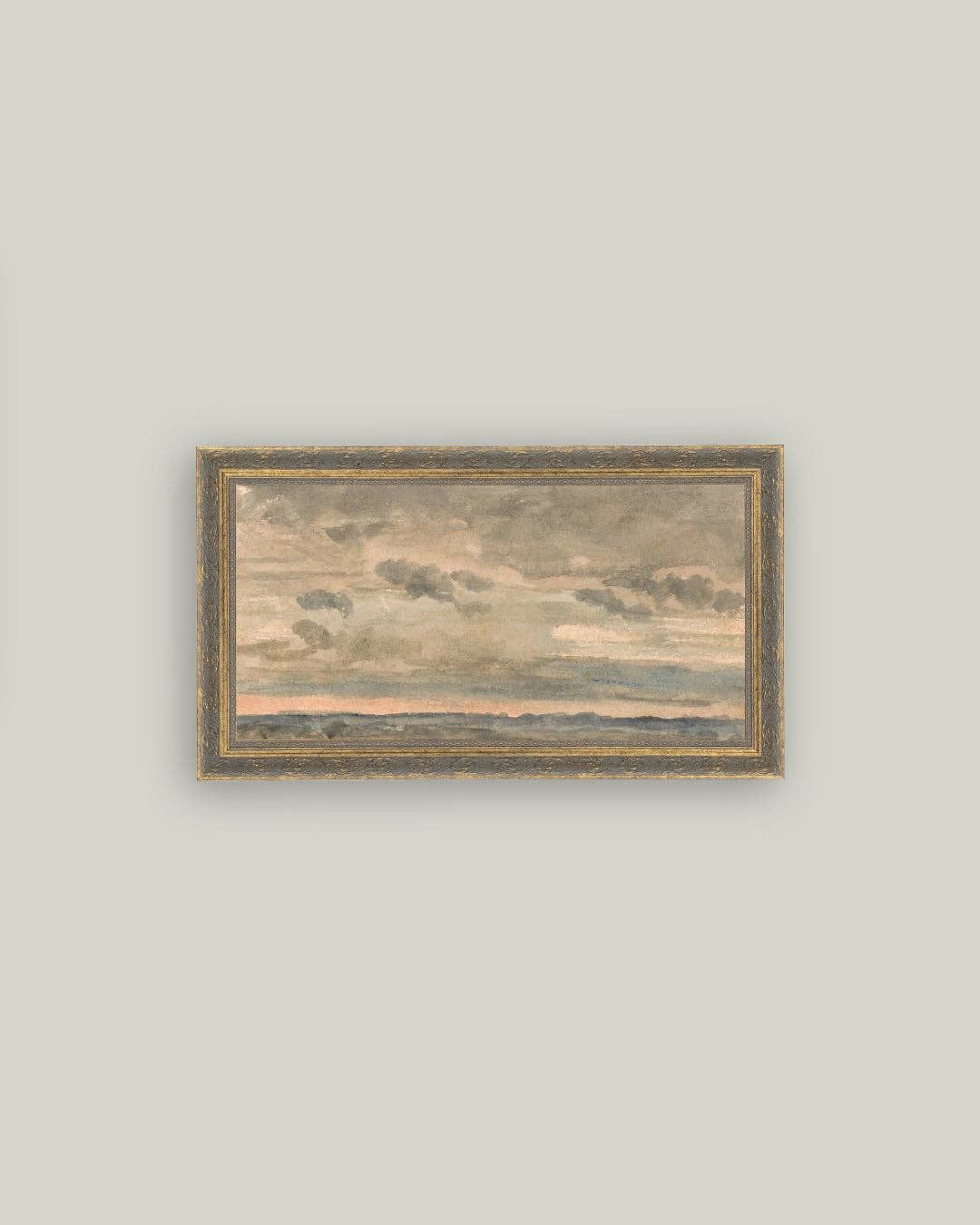 Sunset Sky Framed Antique Art | 30x16