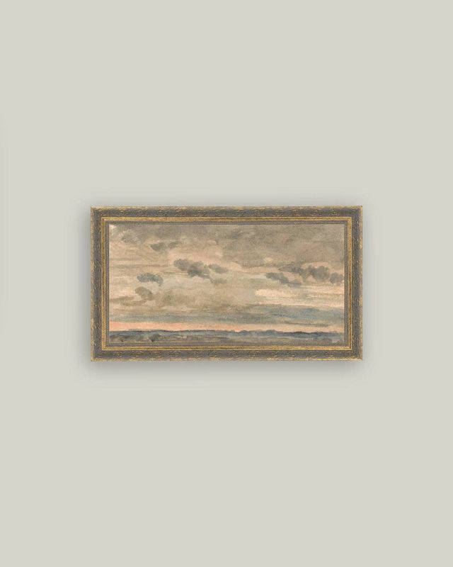 Sunset Sky Framed Antique Art | 30x16