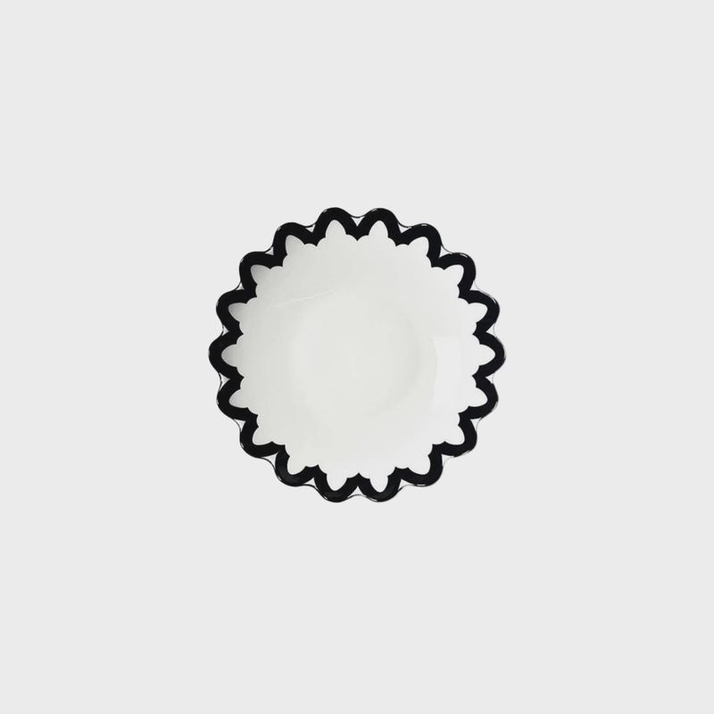 Black Arabesque Scallop 11&quot; Pasta Bowl