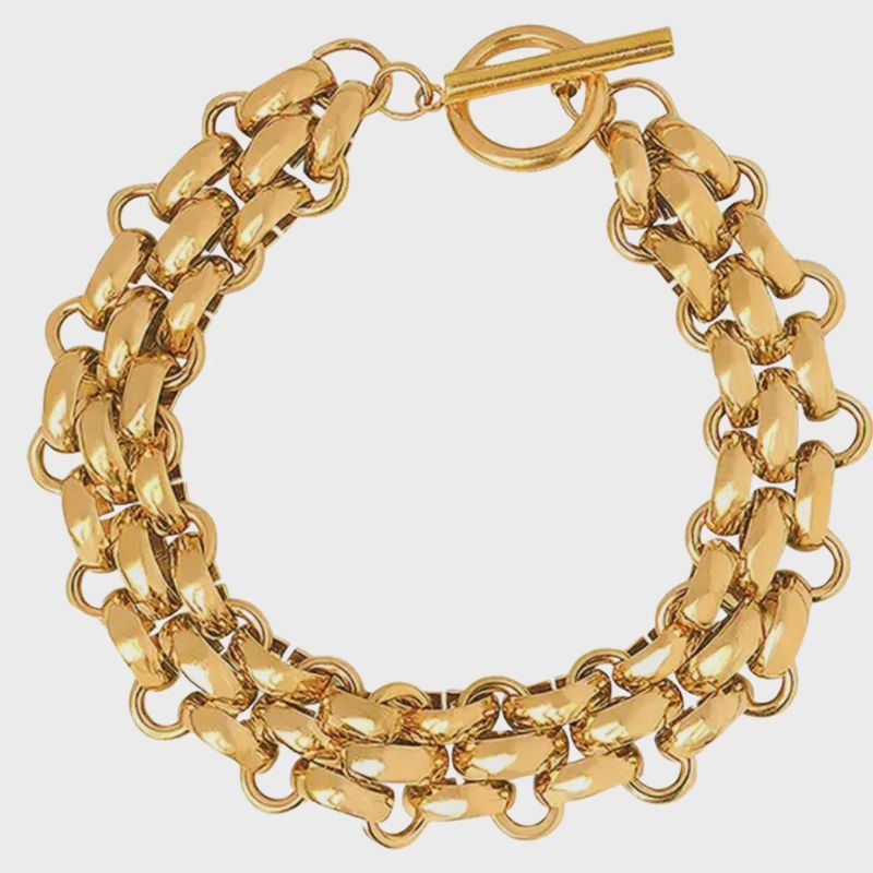 Estate Panther Chain Link Bracelet – 14K Gold