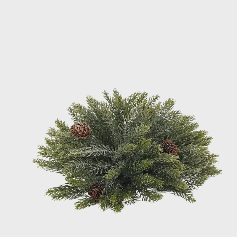 Snowy Flocked Spruce Fir Sphere | 11&quot;