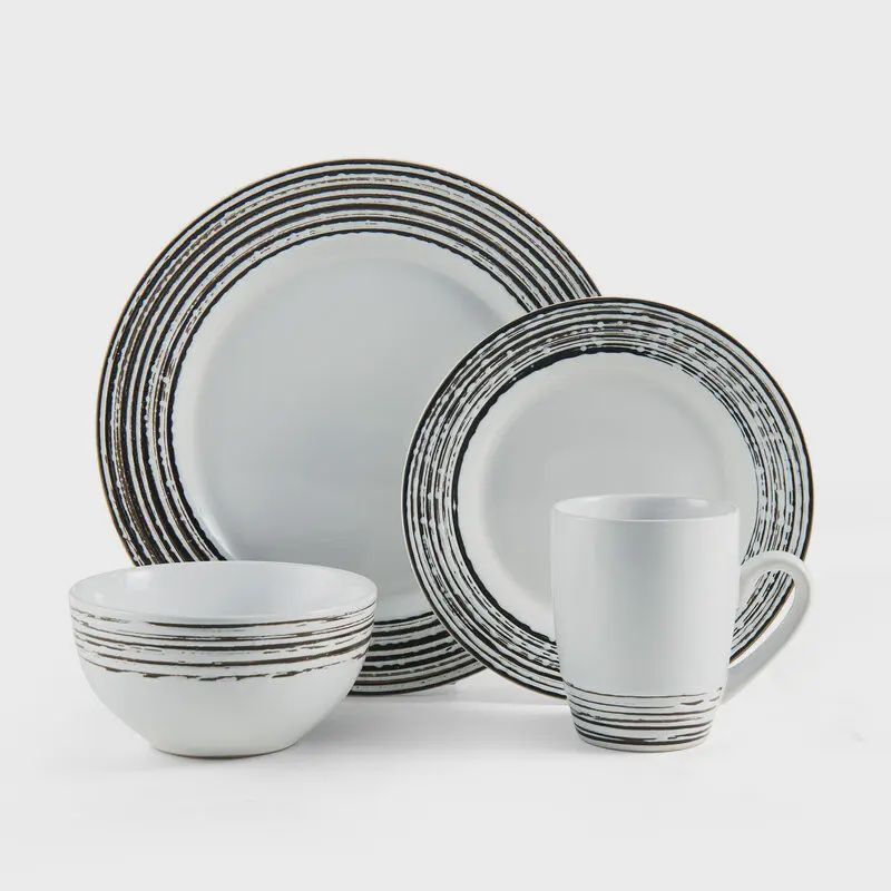 Brown Striped Plates