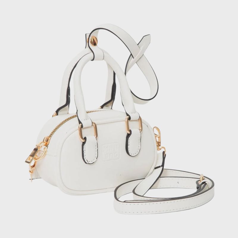 White Faux Leather Mini Crossbody Bag