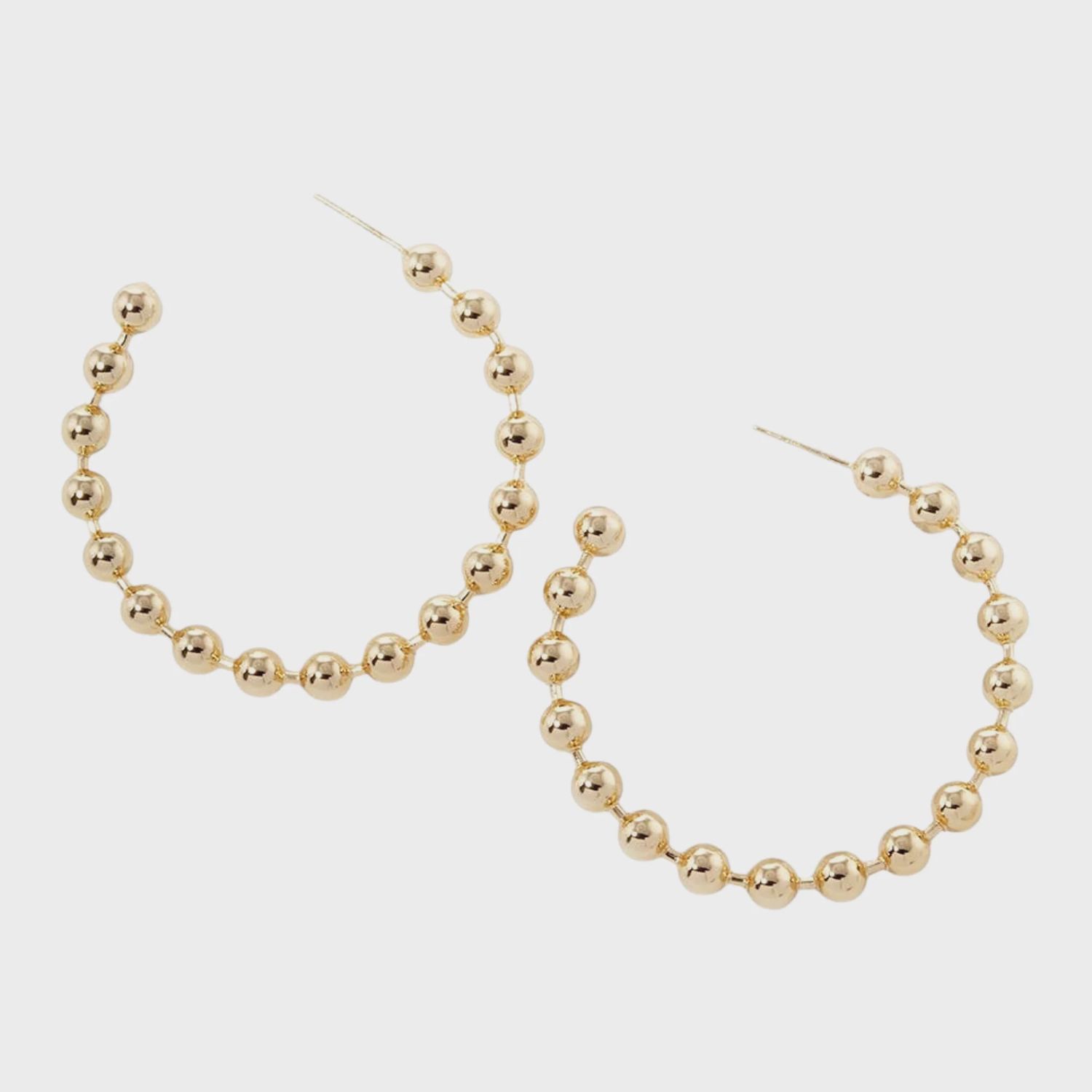Gold Ball Hoop Earrings | Yellow Gold