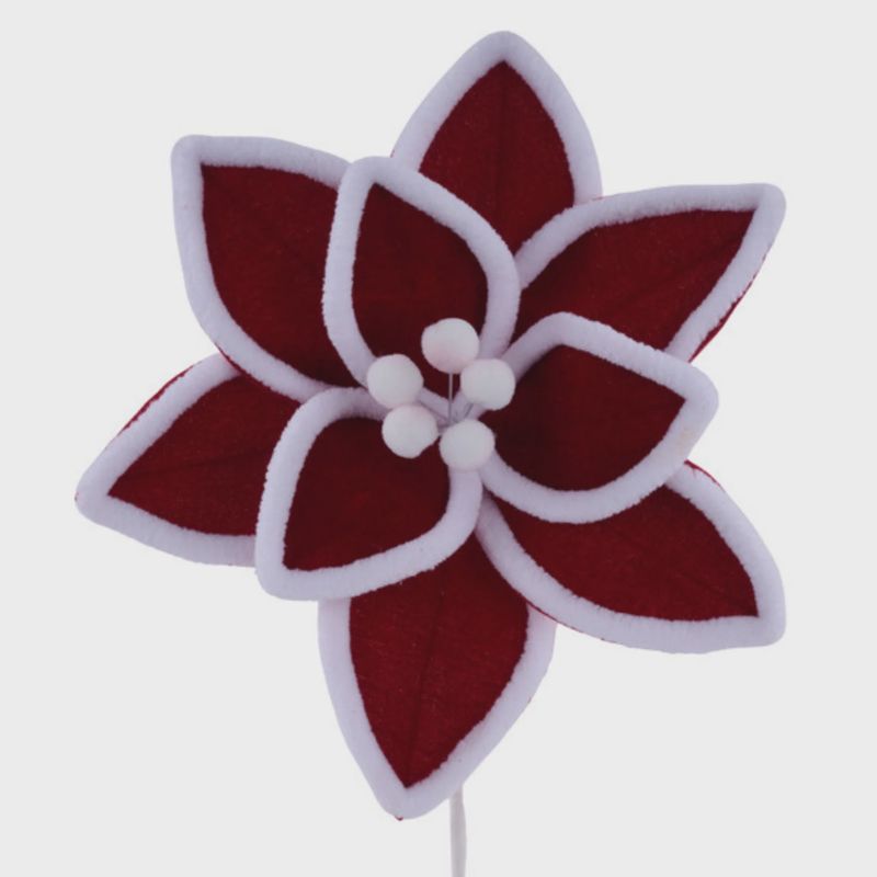 Velvet Poinsettia Pick
