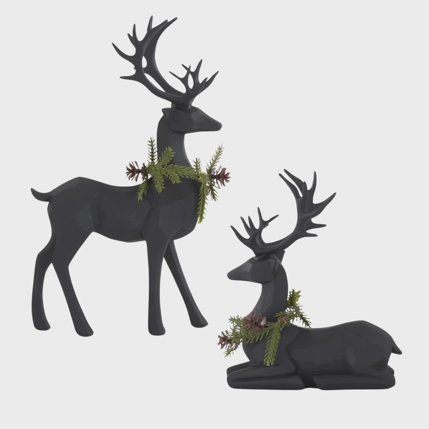 Matte Deer with Wreath