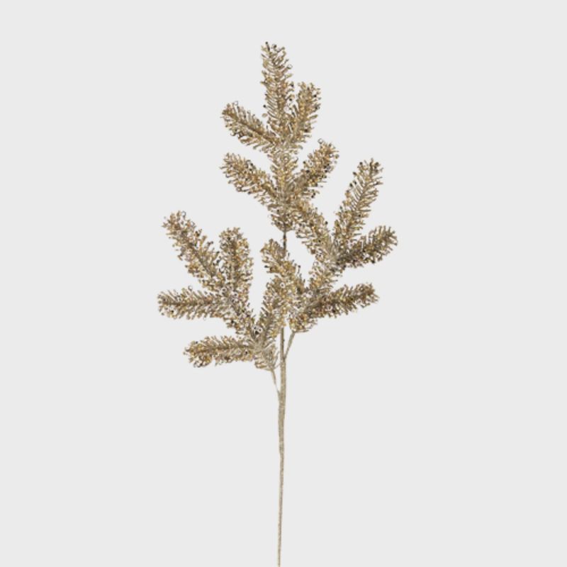 Glittered Champagne Pine Spray | 30&quot;