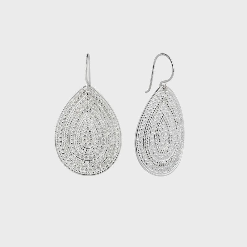 Anna Beck Classic Large Teardrop Earrings | Silver