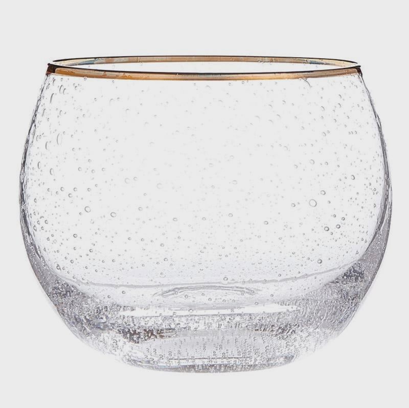 Gold Rimmed Roly Poly Glass