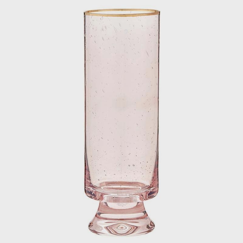 Gold Rimmed Blush Champagne Glass
