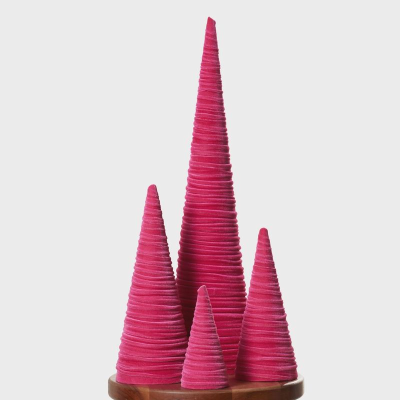 Velvet Cone Trees - Hot Pink (4 Sizes)
