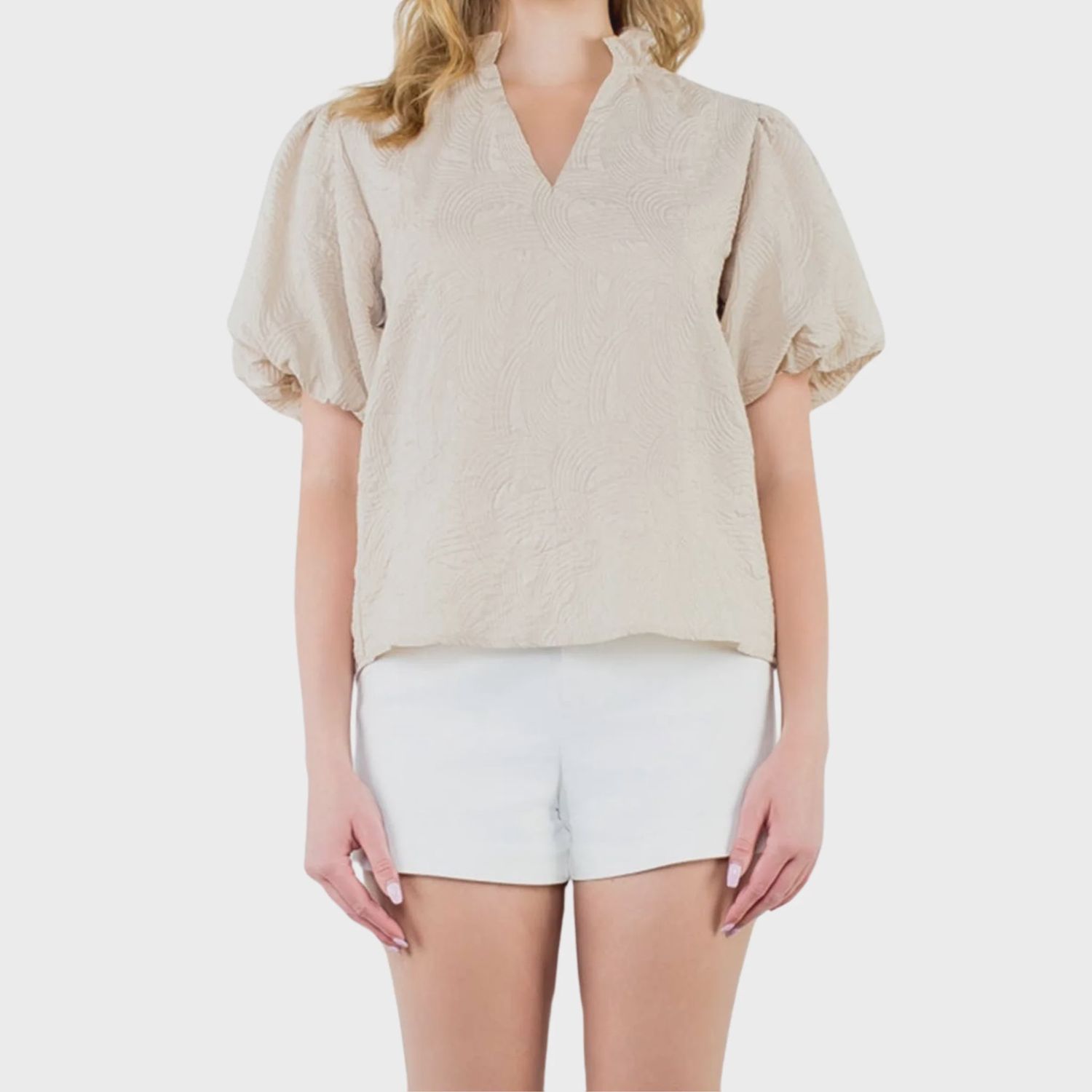 Short Puff Sleeve Top