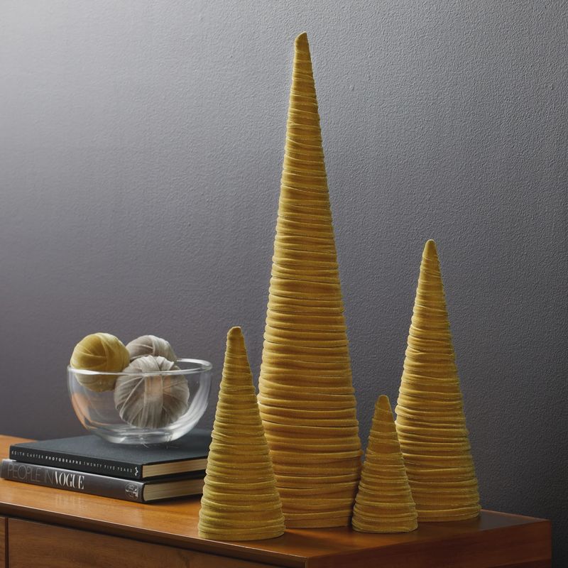 Velvet Cone Tree - Gold (4 Sizes)