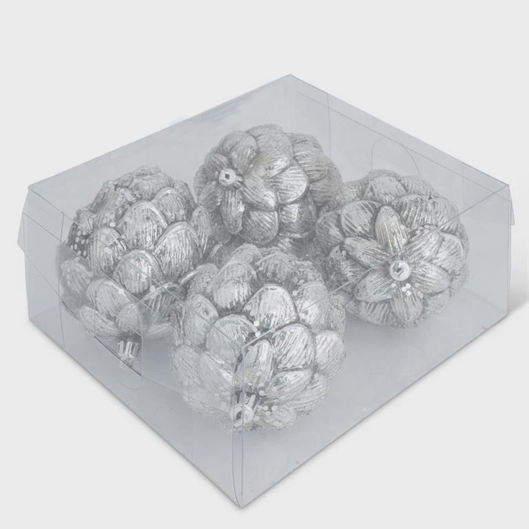 4.5&quot; Silver Pinecone Ornament