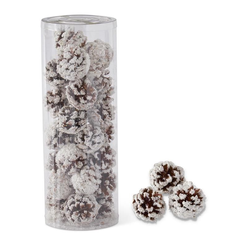 Glitter Flocked Pinecones