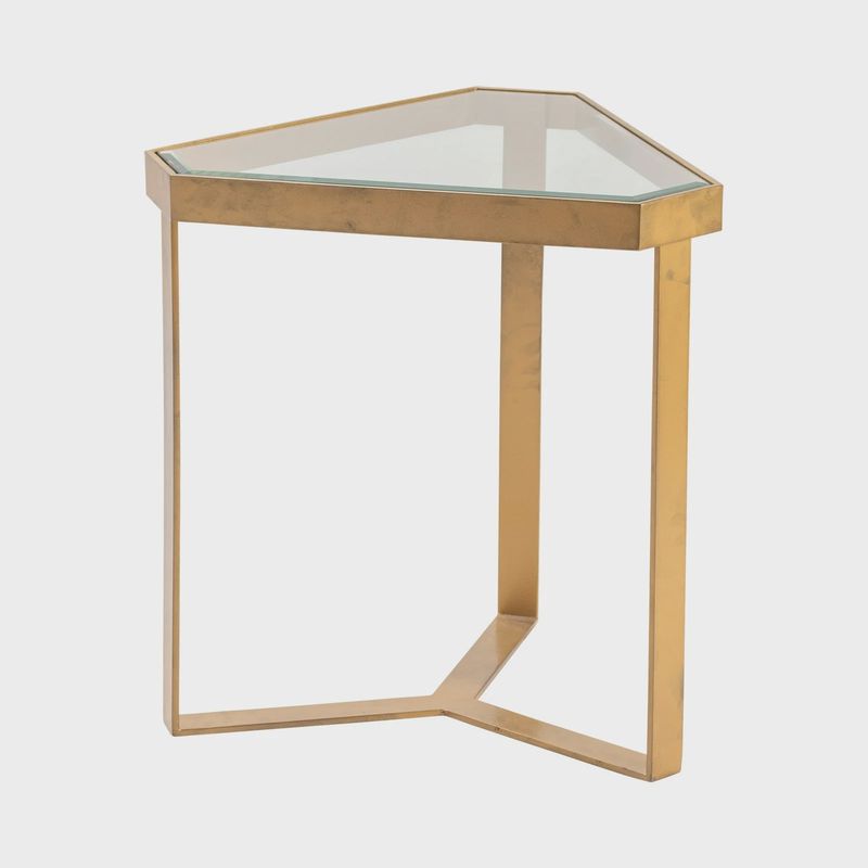 Melrose Gold Triangle Accent Table
