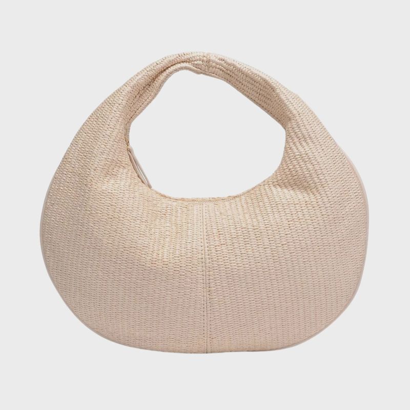 Farrah Straw Hobo | Cream