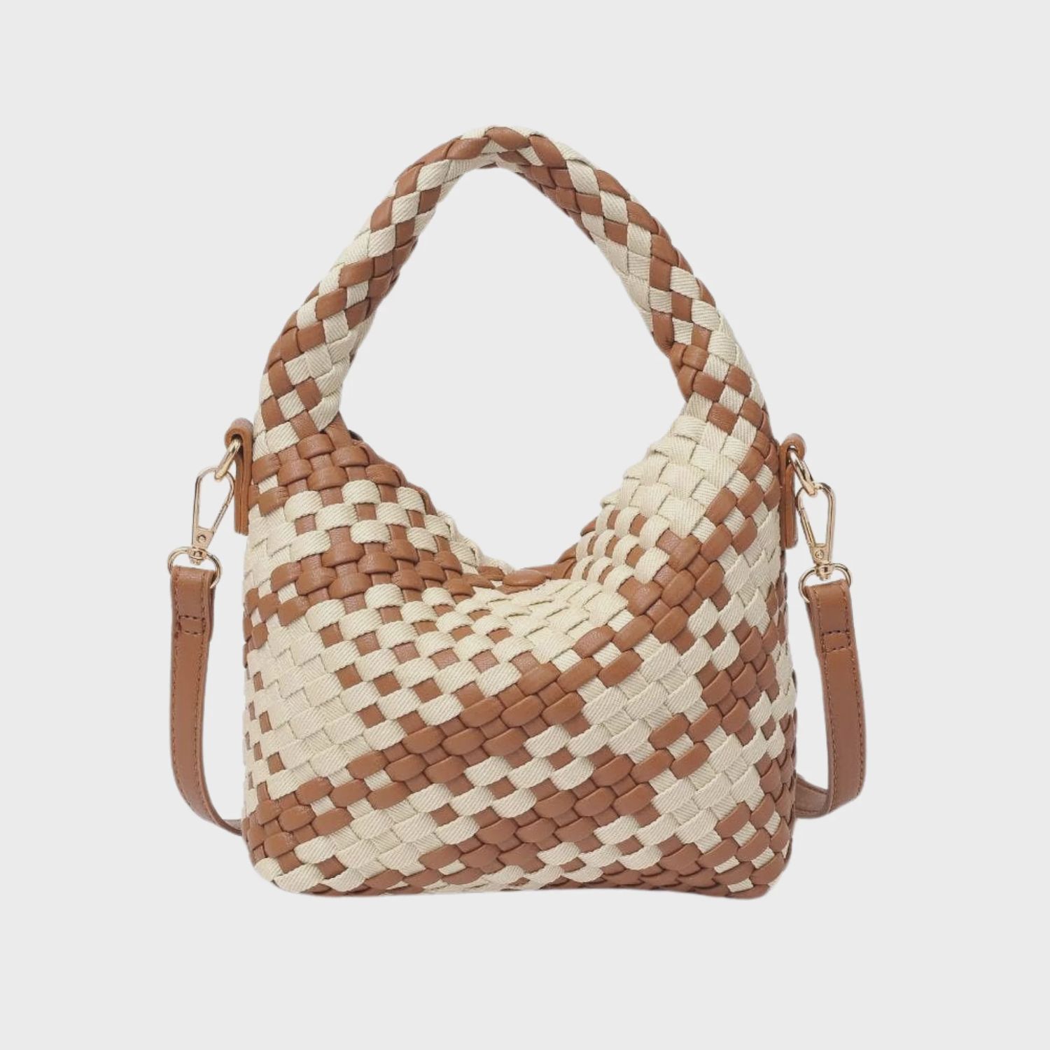 Jessamine Woven Crossbody | Chocolate &amp; Ivory