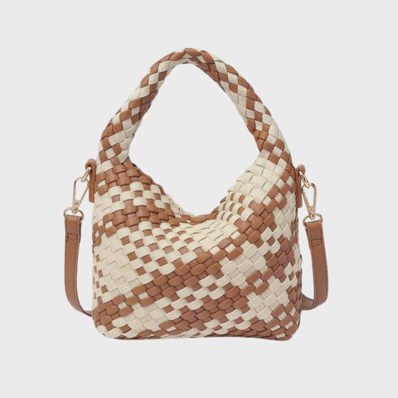 Jessamine Woven Crossbody | Chocolate &amp; Ivory