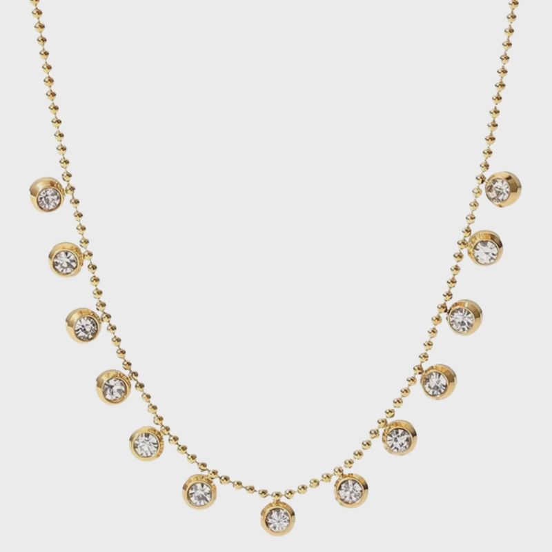 The Sweetest Thing. Bead Chain and Dangle Crystal Necklace