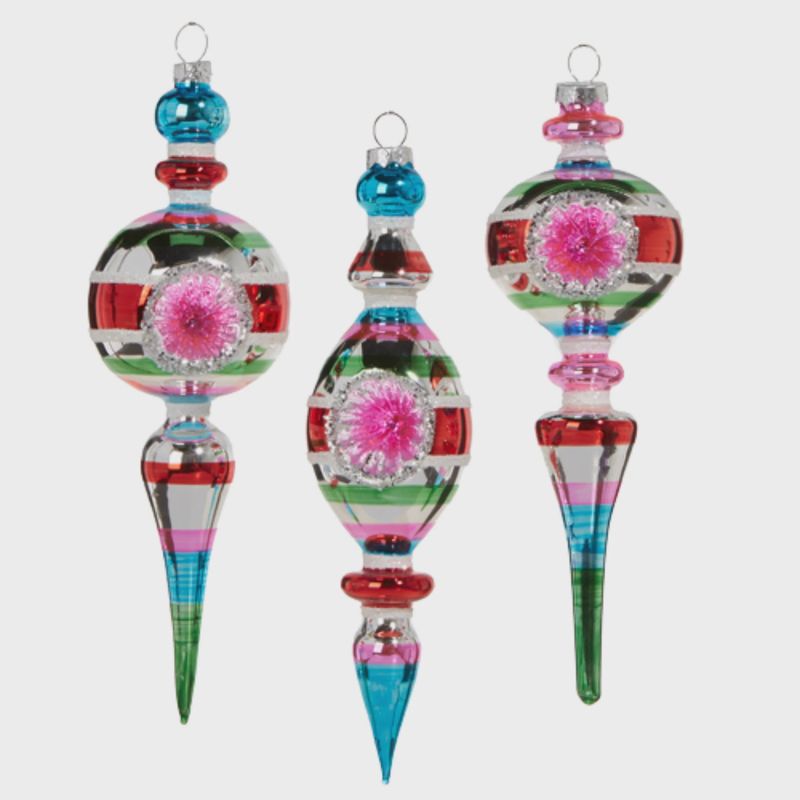 Striped Vintage Finial Ornament | 3 Styles